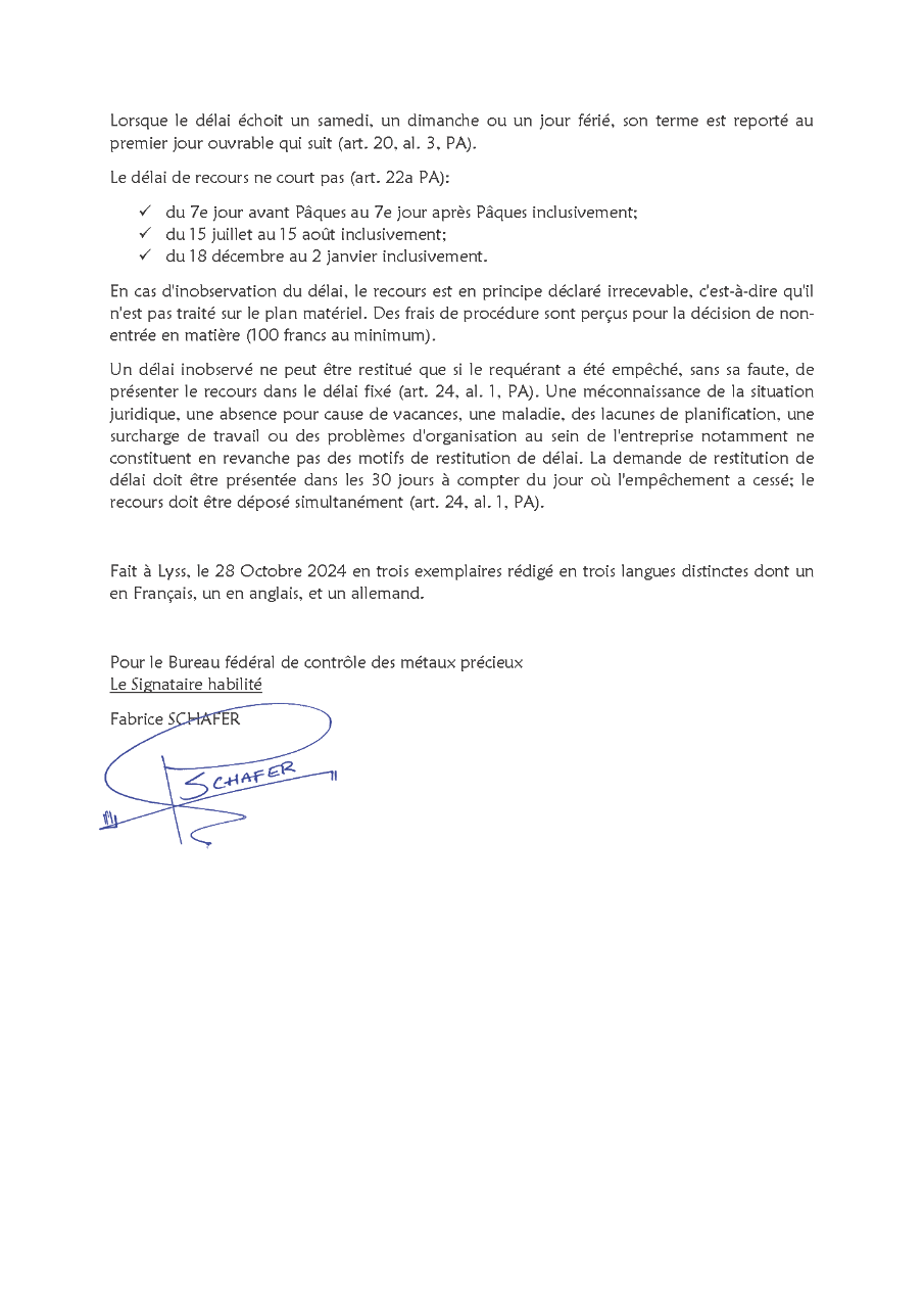 Phishing alert from the precious metal control 3