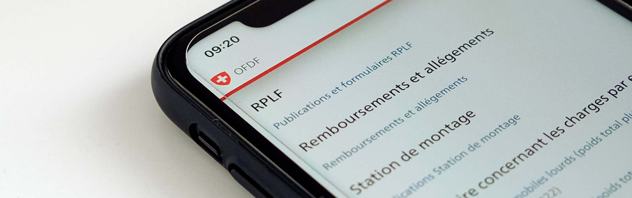 Formulaire sur le site web du OFDF
